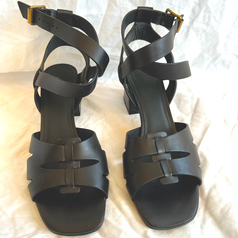 MGemi Black Block Heel Sandal